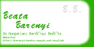 beata barenyi business card